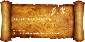 Janik Nikoletta névjegykártya