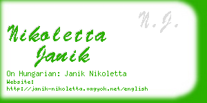 nikoletta janik business card